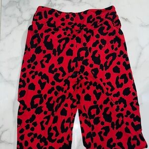 Leopard Print Red and Black Leggings